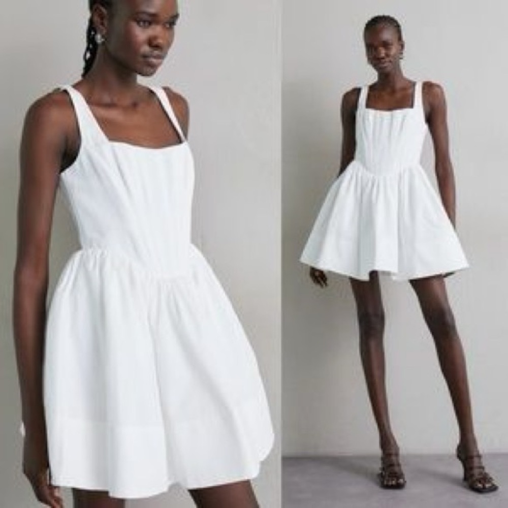 Staud Size 8 Landscape Corset Minidress